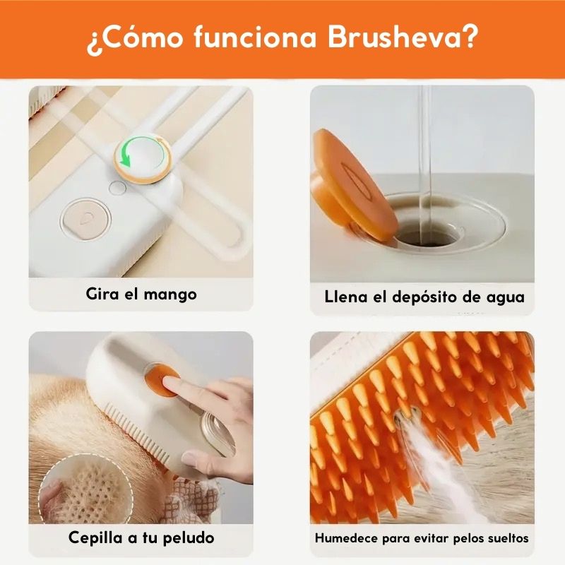 Cepillo de Vapor 3 en 1 BRUSHEVA + 2 Rodillos Quitapelusas (GRATIS)