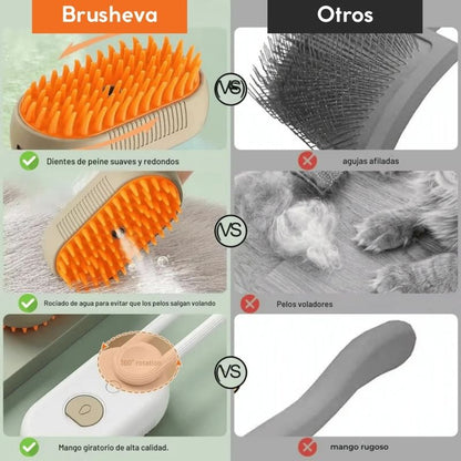 Cepillo de Vapor 3 en 1 BRUSHEVA + 2 Rodillos Quitapelusas (GRATIS)